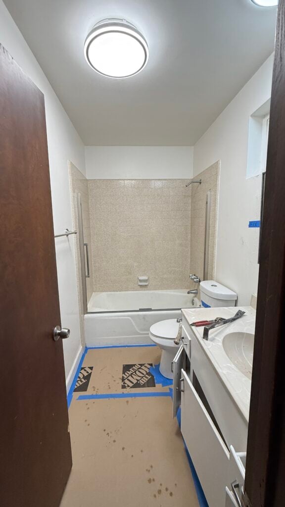 Apartment Renovation in Long Beach — subway tile installation