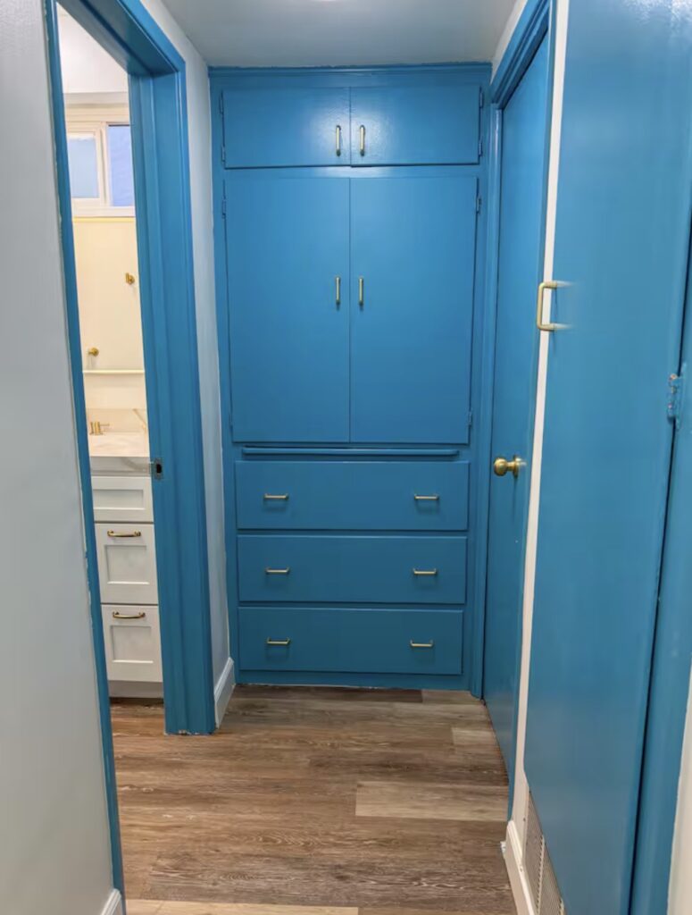 Apartment Renovation in Long Beach — oak kitchen cabinets